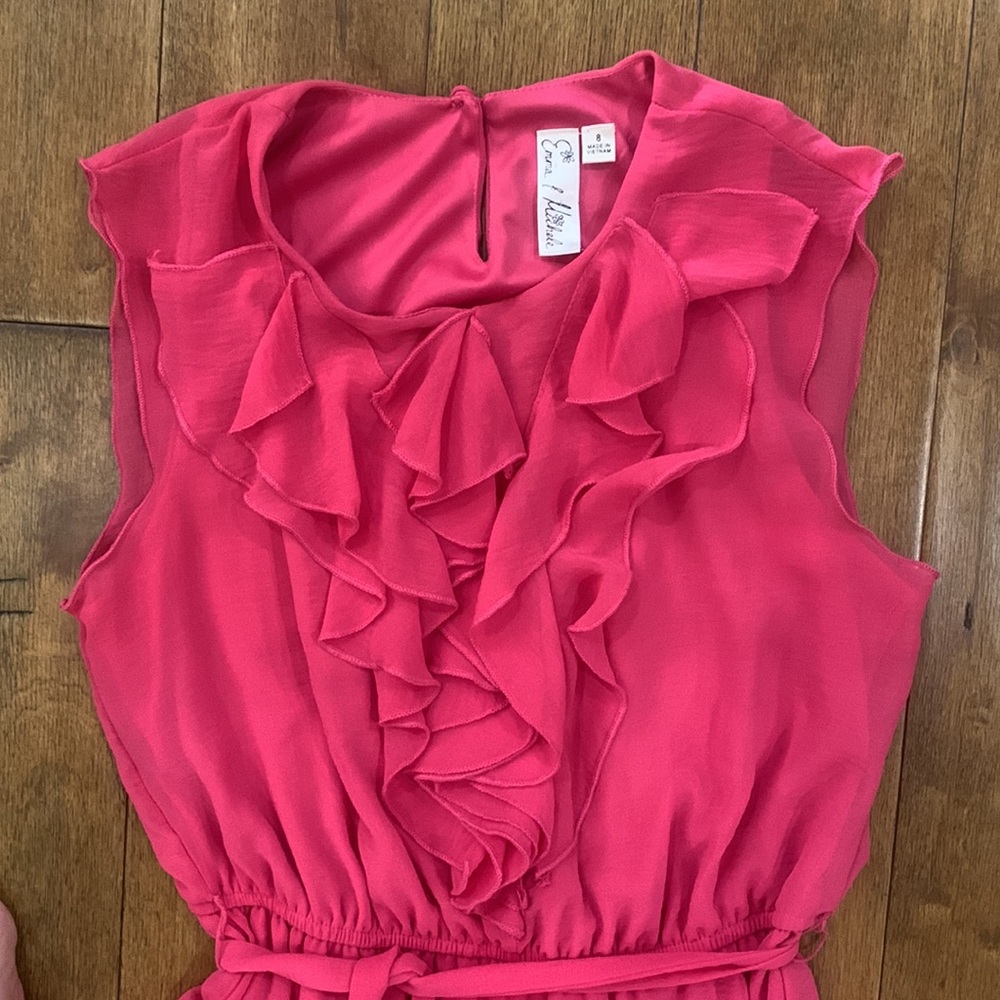 PINK RUFFLED DRESS SLEEVELESS - Picture 2 of 7